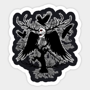 Nightmare Skull and Crows Sticker